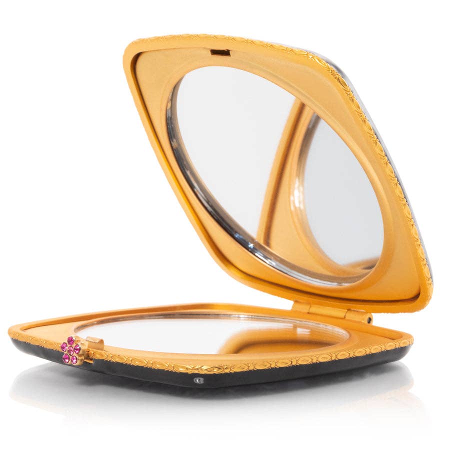 Jay Strongwater Lilah Skull Compact Mirror