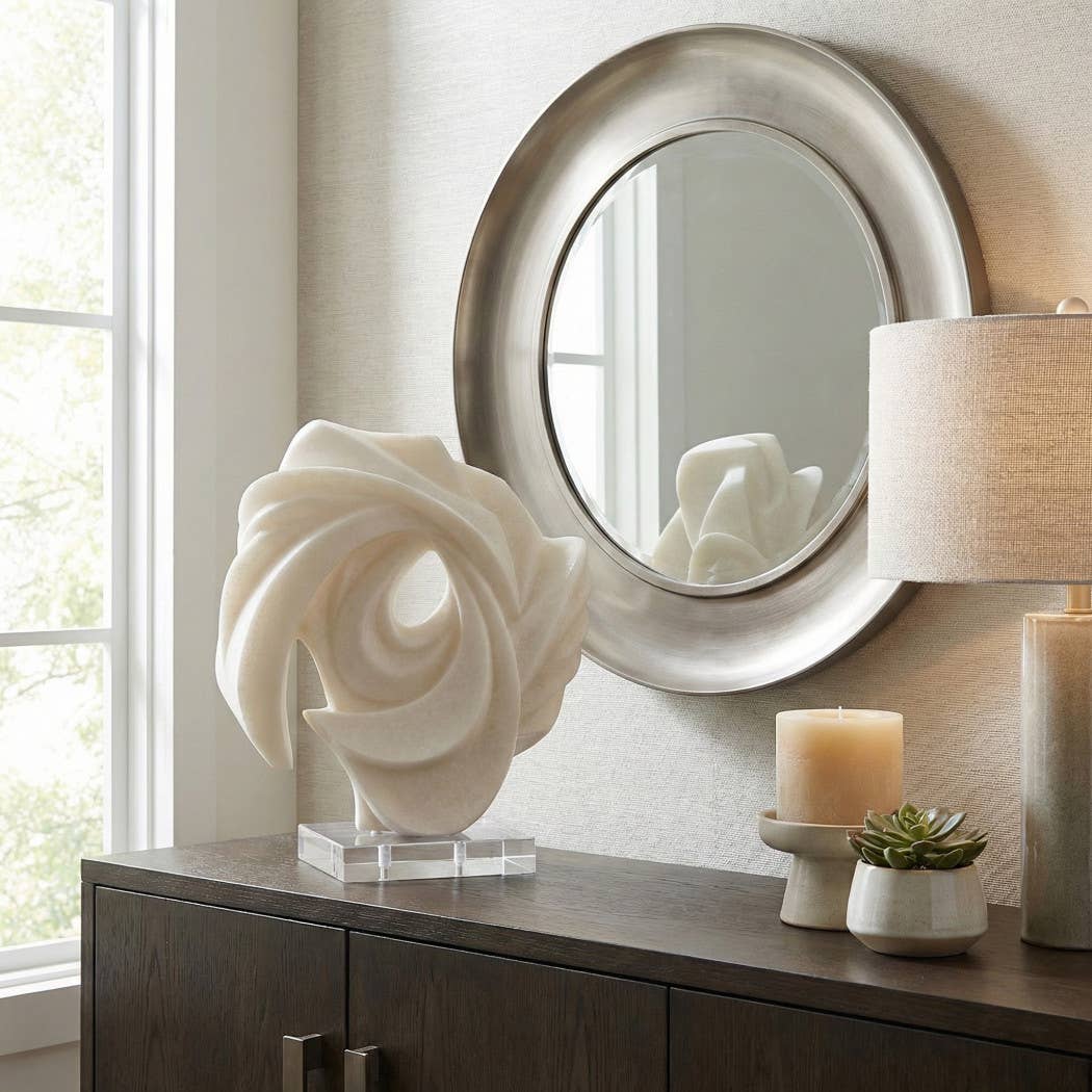 Decorative Sculpture - White Resin Exquisite, 15 in.