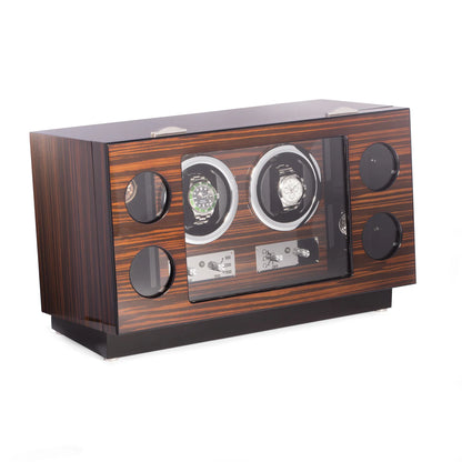 Bey-Berk CEO Watch Winder & Storage Case – Ebony Burlwood