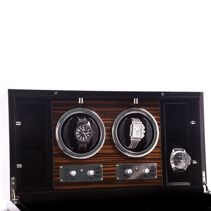Bey-Berk CEO Watch Winder & Storage Case – Ebony Burlwood