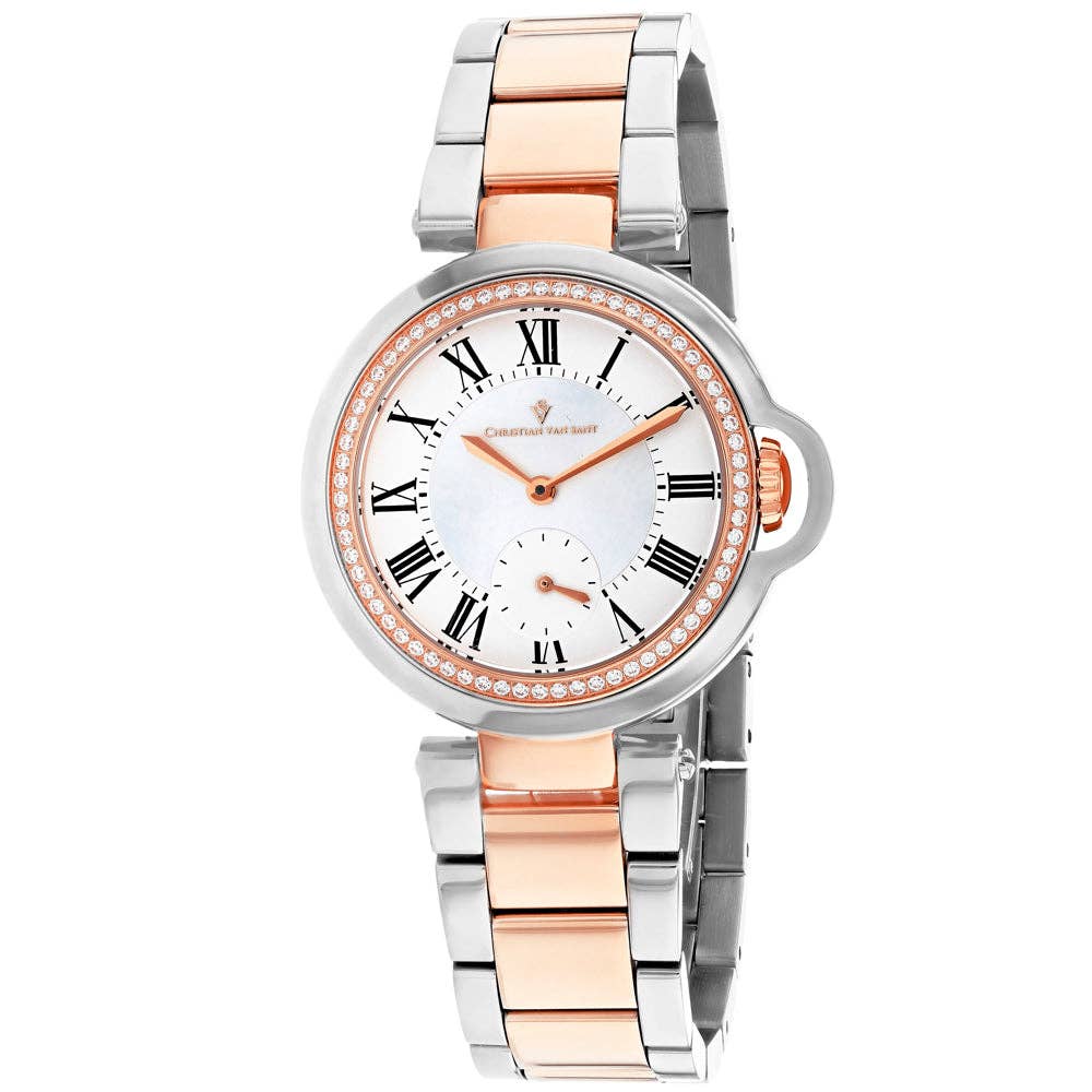 Christian Van Sant Cybele Women's Quartz Watch, White Mother-of-Pearl Dial