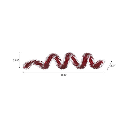 Decorative Sculpture - Red Glass Spiral Ribbon, 19 in.