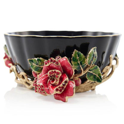 Jay Strongwater Catherine Night Bloom Gold-Finished Pewter Decorative Bowl
