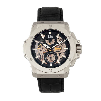 Reign Commodus Men's Automatic Skeleton Leather Watch