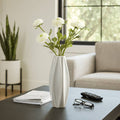 Decorative Vase - Neutral Ceramic Modern Sculpted, 16 in.