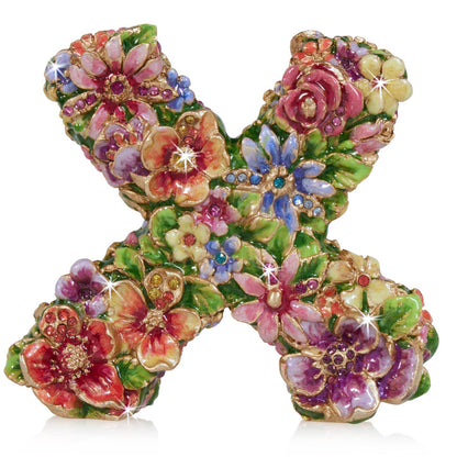 Jay Strongwater Daisy Floral Kisses Flower Crystal Enamel Gold-Finished Tabletop Object