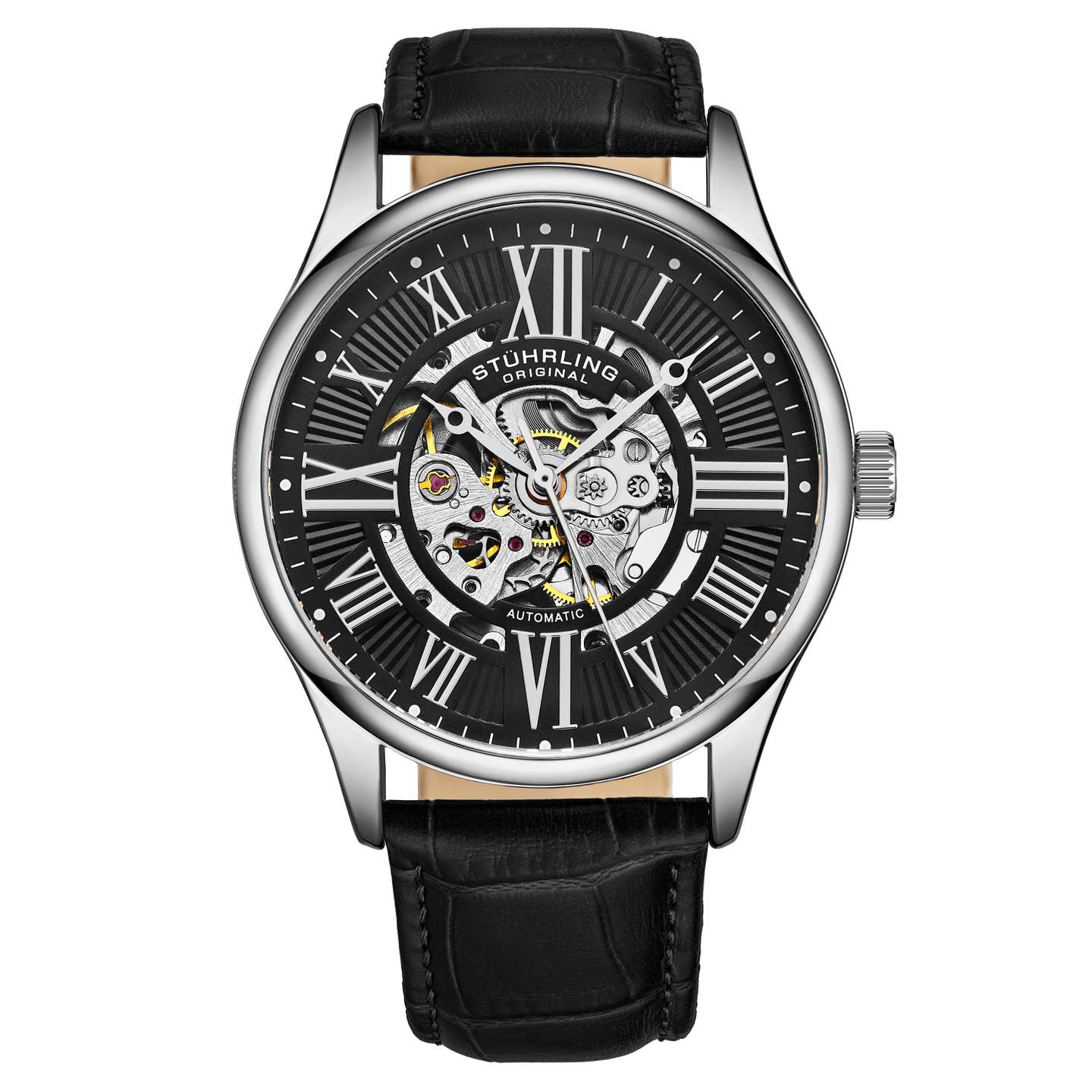 Stuhrling Original Atrium 3942 Men's Automatic Skeleton Watch, 42mm, Style GB6AX
