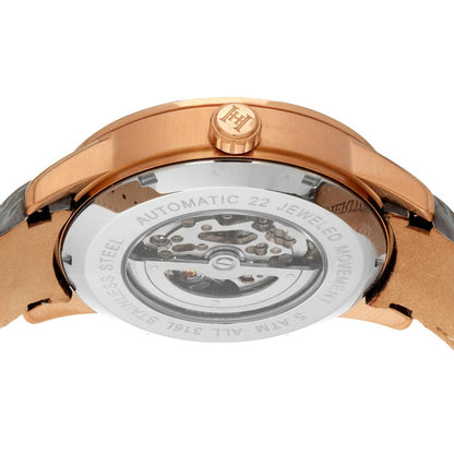 Heritor Davies Men's Automatic Semi-Skeleton Leather Watch, Style HERHS2505