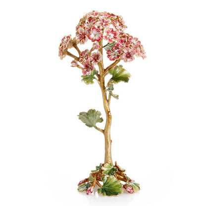 Jay Strongwater Thea Geranium Flower Bejeweled Swarovski Crystal Enamel Gold-Finished Tabletop Object