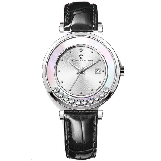 Christian Van Sant Bria Women's Quartz Watch, Silver Dial