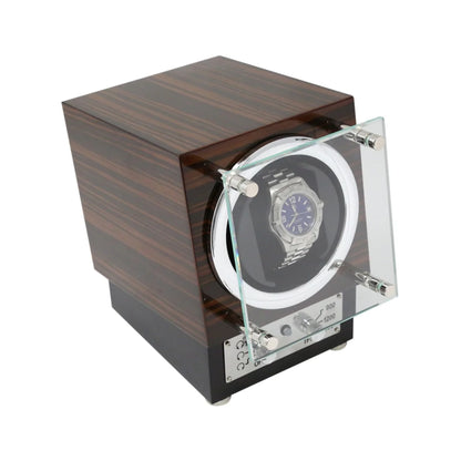 Bey-Berk Executive Automatic Watch Winder – Ebony Burlwood