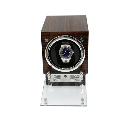 Bey-Berk Executive Automatic Watch Winder – Ebony Burlwood