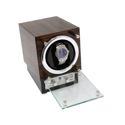 Bey-Berk Executive Automatic Watch Winder – Ebony Burlwood