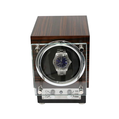 Bey-Berk Executive Automatic Watch Winder – Ebony Burlwood