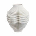 Decorative Vase - Ivory Ceramic 3D Printed Artistic, 14 in.
