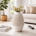 Decorative Vase - Ivory Porcelain 3D Printed, 10 in.