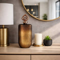 Bottle - Bronze Glass Modern Ombre with Metal Topper, 17 in.