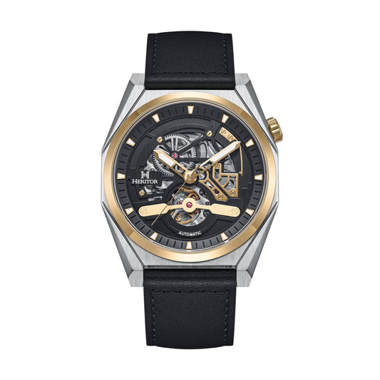 Heritor Amadeus Men's Automatic Semi-Skeleton Leather Watch, Style HERHS3403