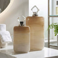 Bottle Set of 2 - Tan Glass Acrylic Topper, 13/16 in.
