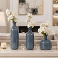 Decorative Jar Set of 3 - Blue Glass Bottle Lidded, 12/17/19