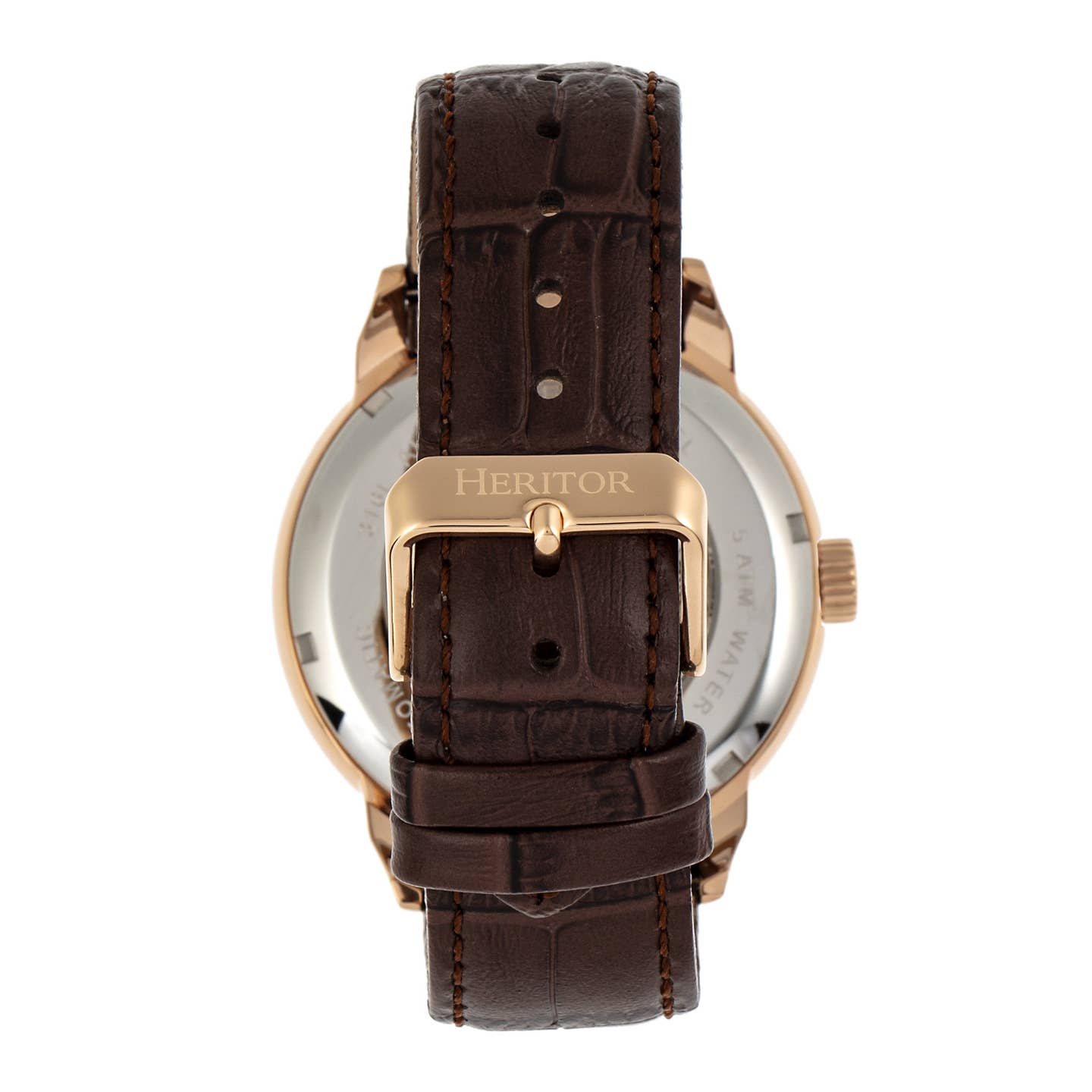 Heritor Sanford Men's Automatic Semi-Skeleton Leather Watch, Style HERHR8304