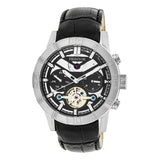 Authentic Heritor Hannibal Men's Automatic Semi-Skeleton Leather Watch, Style HERHR4102