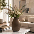 Decorative Vase - Bronze Ceramic Modern Oval Large, 16 in.