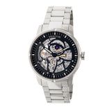 Authentic Heritor Ryder Men's Automatic Skeleton Bracelet Watch, Silver/Black