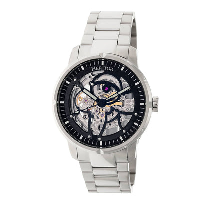 Heritor Ryder Men's Automatic Skeleton Bracelet Watch, Silver/Black