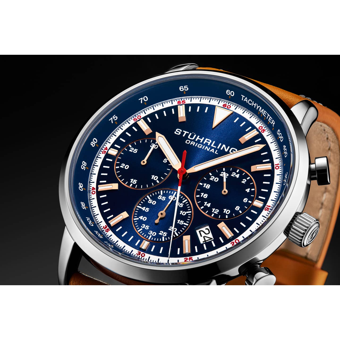 Stuhrling Original Monaco Men's Quartz Chronograph Watch, 44mm, Style 8ADAQ