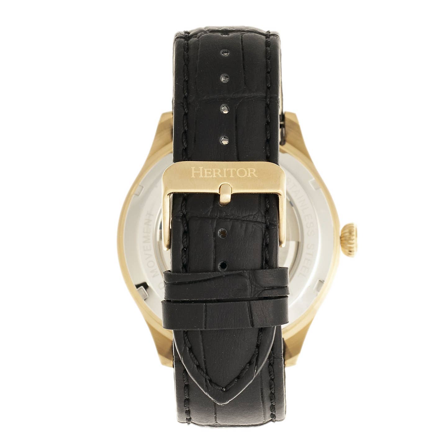 Heritor Gregory Men's Automatic Semi-Skeleton Leather Watch, Style HERHR8104