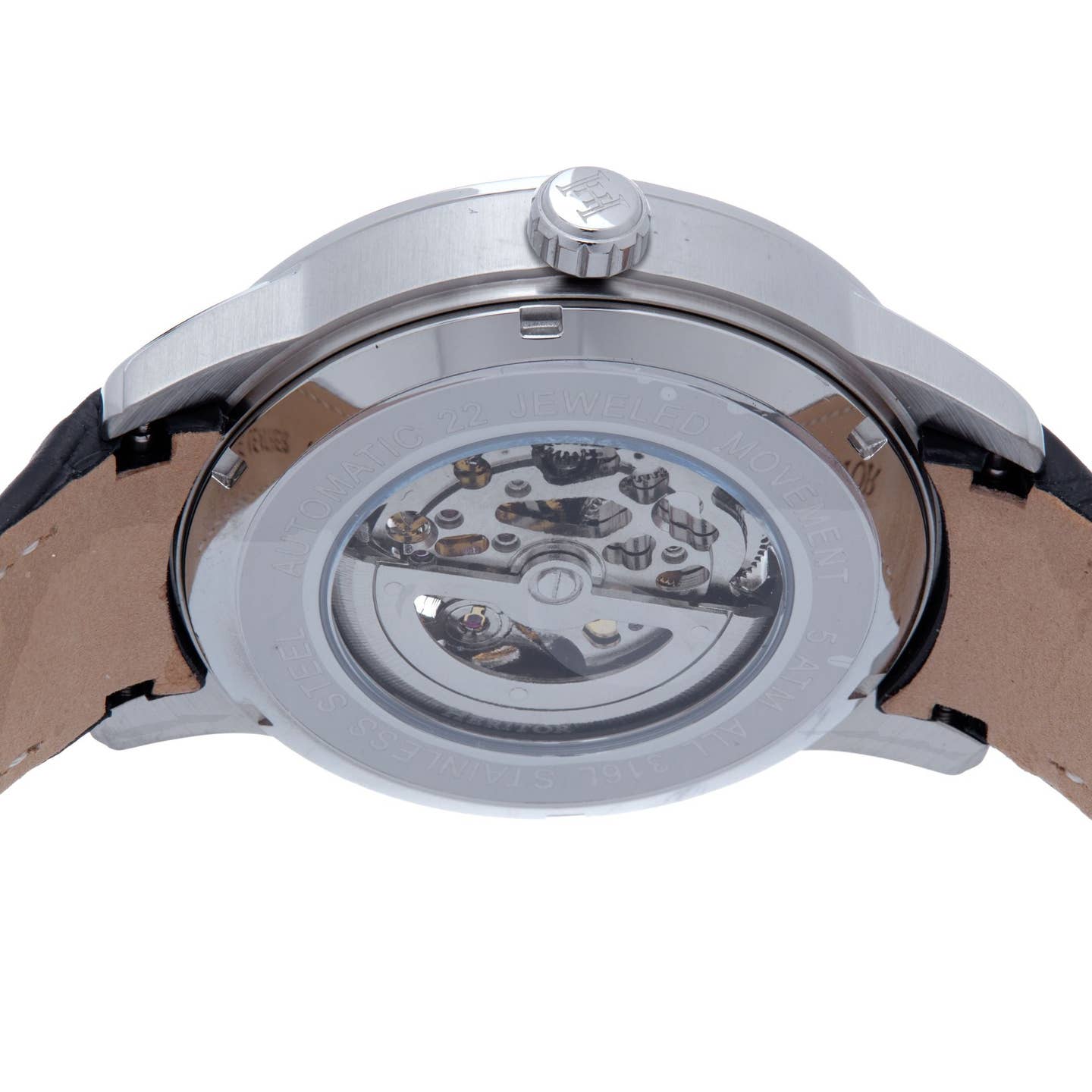 Heritor Davies Men's Automatic Semi-Skeleton Leather Watch, Style HERHS2502