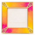 Jay Strongwater Leland Pavé Corner Rose 2" Swarovski Crystal Enamel Picture Frame, Electric Pink