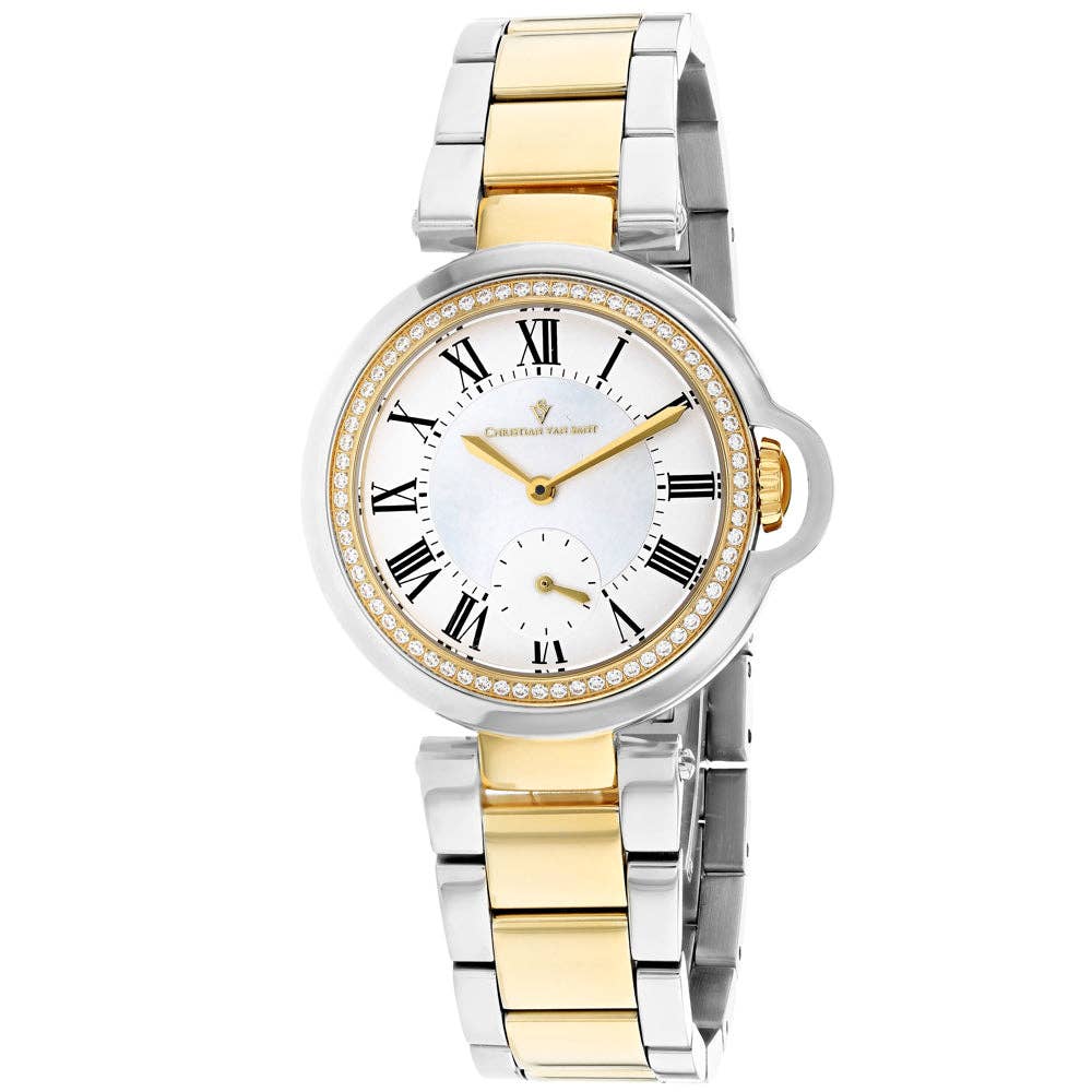 Christian Van Sant Cybele Women's Quartz Watch, White Mother-of-Pearl Dial