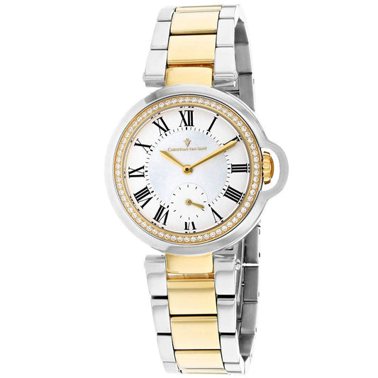 Christian Van Sant Cybele Women's Quartz Watch, White Mother-of-Pearl Dial