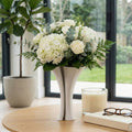 Decorative Vase - White Ceramic Modern 3D Printed, 10 in.