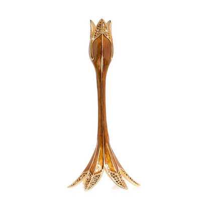 Jay Strongwater Abraham Tulip Brown Candlestick Holder