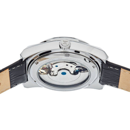 Heritor Daxton Men's Automatic Skeleton Leather Watch, Black
