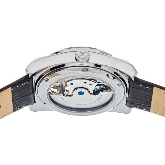 Heritor Daxton Men's Automatic Skeleton Leather Watch, Black