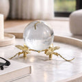 Decorative Object - Gold/Clear Crystal Dragonfly Orb, 4 in.