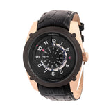 Authentic Heritor Daniels Men's Automatic Semi-Skeleton Leather Watch, Rose Gold/Black