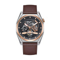 Authentic Heritor Amadeus Men's Automatic Semi-Skeleton Leather Watch, Style HERHS3404