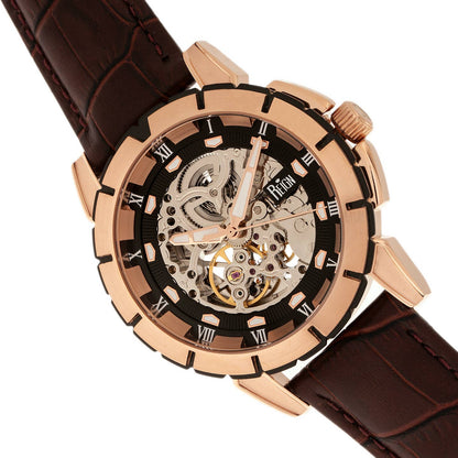 Reign Philippe Men's Automatic Skeleton Leather Watch