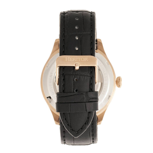 Heritor Gregory Men's Automatic Semi-Skeleton Leather Watch, Style HERHR8105