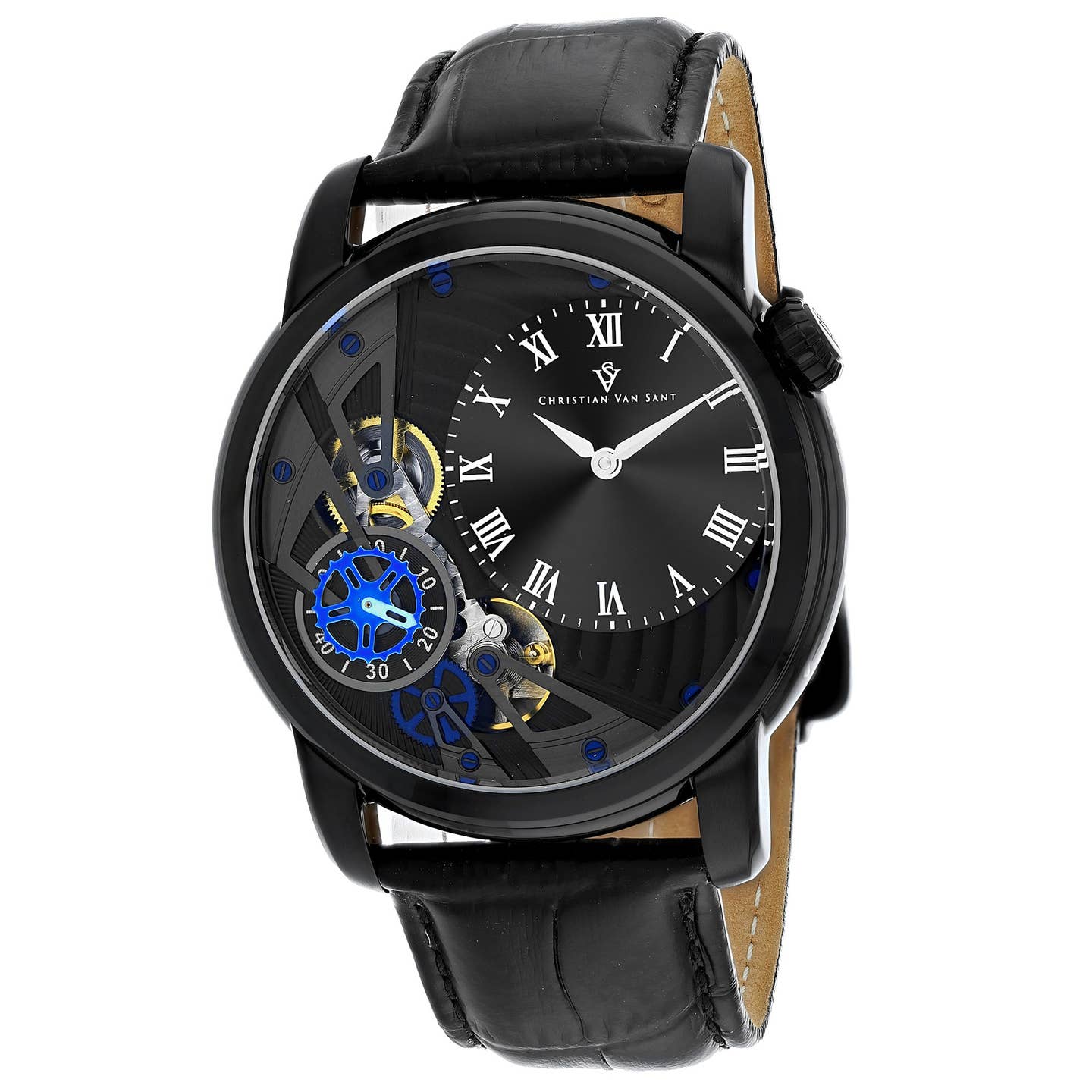 Christian Van Sant Sprocket Men's Auto-Quartz Watch, Auto-Quartz Black Dial