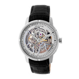 Authentic Heritor Ryder Men's Automatic Skeleton Leather Watch, Silver