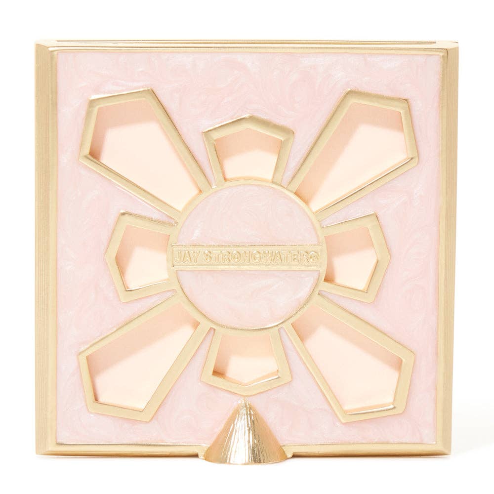 Jay Strongwater Leland Pavé Corner 2" Crystal Enamel Picture Frame, Baby Pink