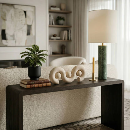 Decorative Object - Ivory Sandstone Abstract Wave, 6 in.