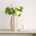 Decorative Vase - Beige Porcelain 3D Printed, 12 in.