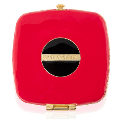 Jay Strongwater Bette Eye Compact Mirror, Swarovski Crystal Enamel Gold-Finished